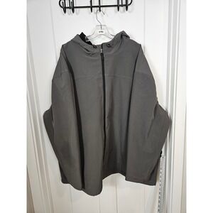 HB Mens Full Zip Softshell Jacket Gray Hooded Fleece Lined 4XL Big & Tall